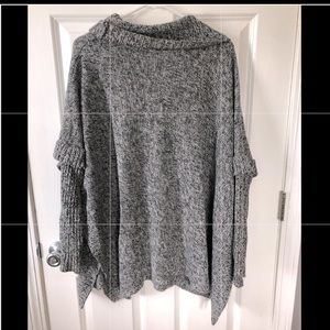 Grey oversized poncho